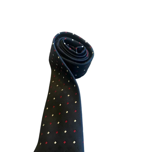 Givenchy Gentlemen Paris Navy Polka Dot Neck Tie Logo Designer Luxury 57" - Picture 3 of 7